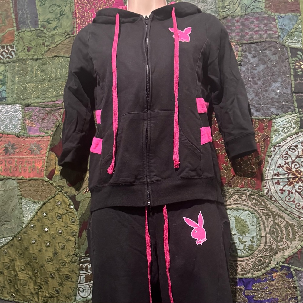 RARE Y2K Playboy Embroidered fitted matching tracksuit